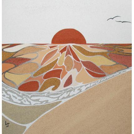 Gemälde Coucher de soleil fantastique von Jovys Laurence  | Gemälde Materialismus Sand Landschaften, Marine