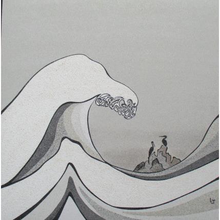 Peinture Inspiré de la vague par Jovys Laurence  | Tableau Matiérisme Sable Marine, Paysages