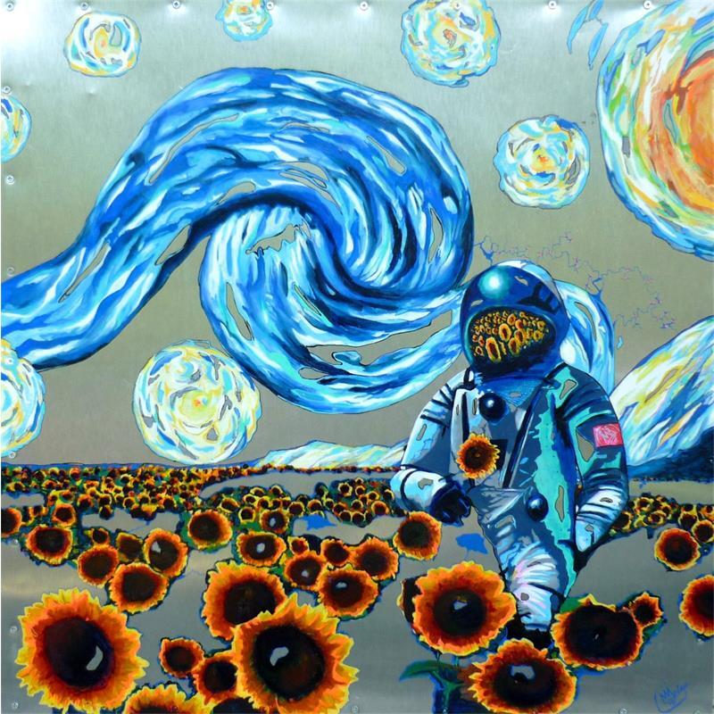 Painting Planète Van Gogh by Medeya Lemdiya | Painting Pop art Mixed Pop icons