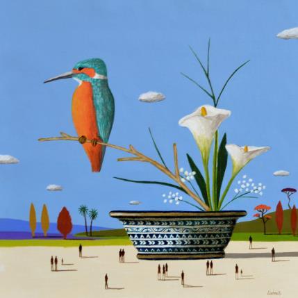 Painting Ikebana by Lionnet Pascal | Painting Surrealism Acrylic Animals, Landscapes, Life style