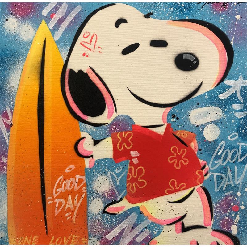 Painting Snoopy Paradise by Kedarone | Painting Street art Graffiti Mixed Pop icons