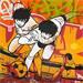 Peinture Olive et Tom  par Kalo | Tableau Pop-art Icones Pop Graffiti Collage Posca