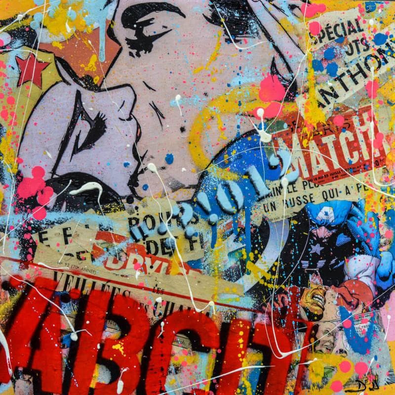 Painting Le baiser by Drioton David | Painting Pop art Mixed Pop icons