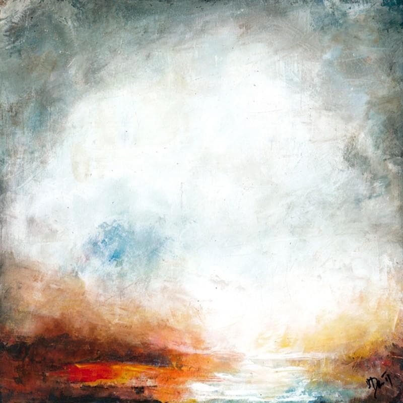 Peinture Simple vision du ciel par Droit Ode | Tableau Abstrait Mixte Paysages