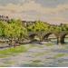 Gemälde Paris, le pont Saint-Michel et Notre-Dame von Decoudun Jean charles | Gemälde Figurativ Aquarell