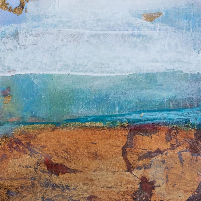 Painting Gold and water by Droit Ode | Painting Abstract Mixed Landscapes