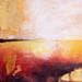 Peinture Quand le soleil enflamme l'océan par Droit Ode | Tableau Abstrait Paysages