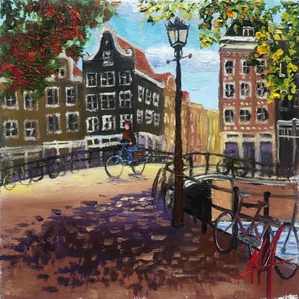 Painting Amsterdam, a fall afternoon by De Jong Marcel | Painting Figurative Oil Landscapes, Pop icons, Urban