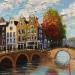 Painting Amsterdam, autumn trees by De Jong Marcel | Painting Figurative Oil Landscapes Urban