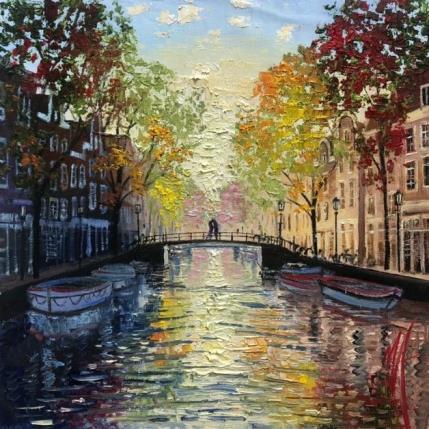 Painting All you need is love and amsterdam by De Jong Marcel | Painting Figurative Oil Landscapes, Urban