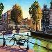 Painting Amsterdam, brouwersgracht. Pedal your blues away... by De Jong Marcel | Painting Figurative Oil Landscapes Urban