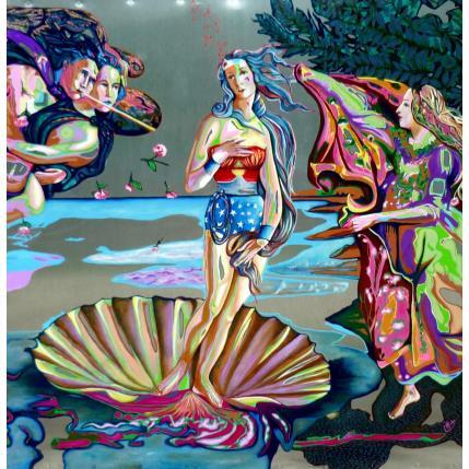 Painting La naissance de Wonder Woman by Medeya Lemdiya | Painting Pop art Mixed Pop icons