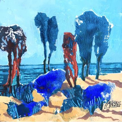 Peinture Ballade côtière sur le sable  par Bertre Flandrin Marie-Liesse | Tableau Figuratif Acrylique Marines, Paysages