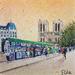 Painting Passage chez le bouquiniste by Elika | Painting Figurative Landscapes Urban Life style Mixed