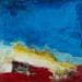 Peinture Rive colorée par Droit Ode | Tableau Abstrait Mixte Paysages