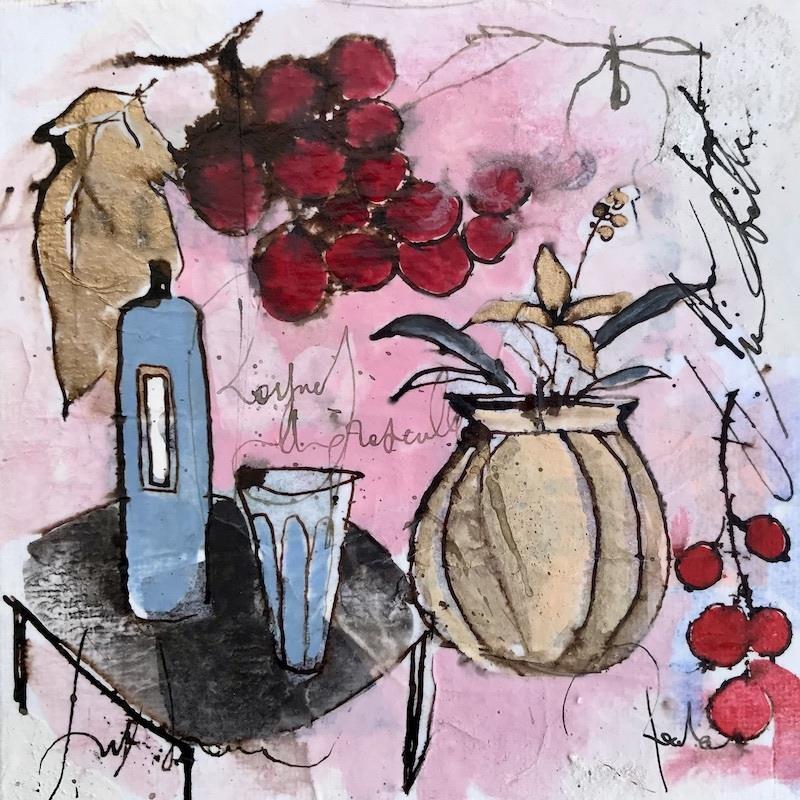 Painting Fruits rouges by Colombo Cécile | Painting Figurative Acrylic, Pastel still-life