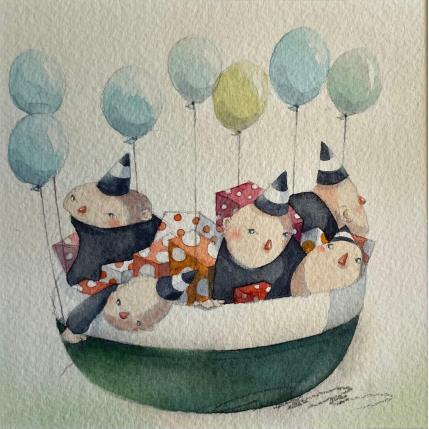 Painting Surprise boat by Masukawa Masako | Painting Naive art Watercolor Life style