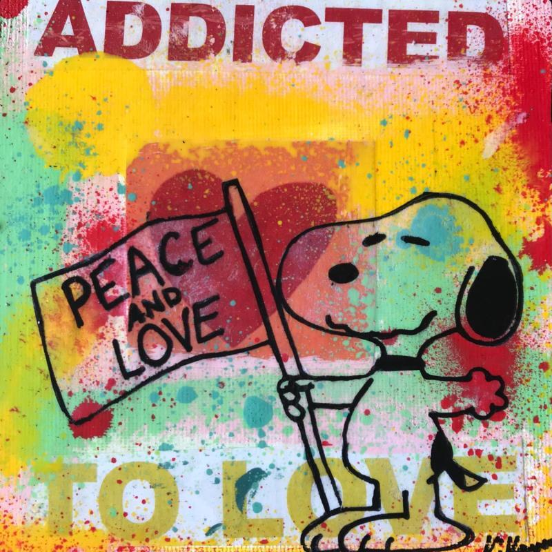 Painting Snoopy peace by Kikayou | Painting Pop art Mixed Pop icons