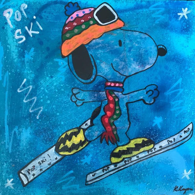 Painting Snoopy ski 2 by Kikayou | Painting Pop art Mixed Pop icons