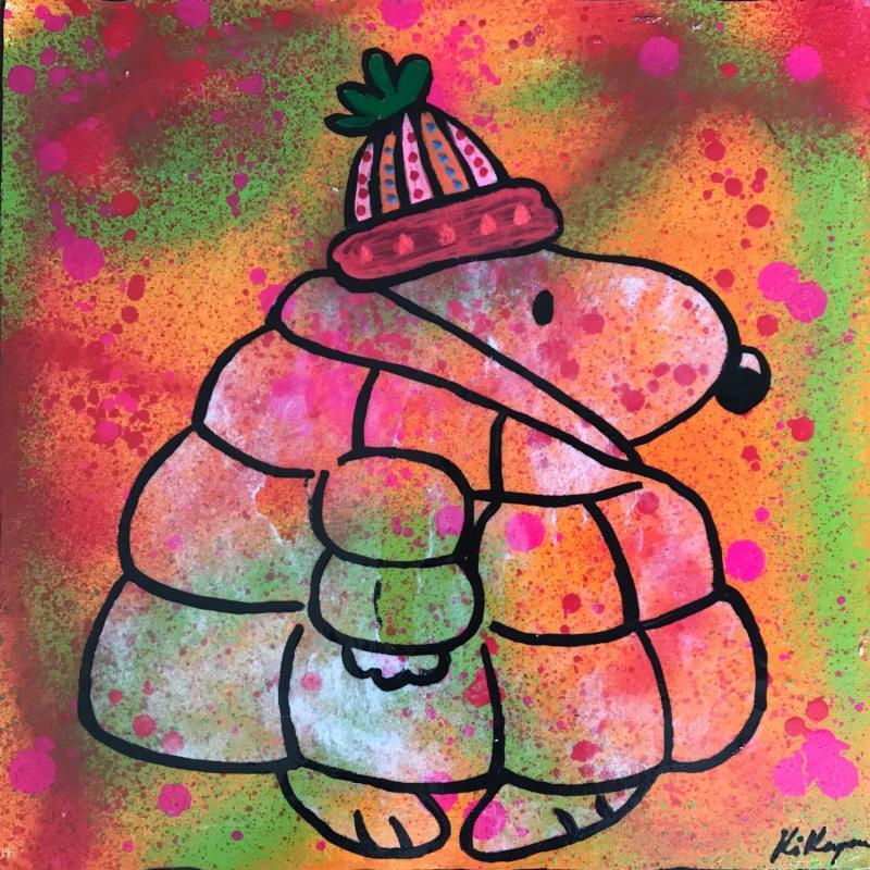 Painting Snoopy winter by Kikayou | Painting Pop art Mixed Pop icons