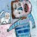 Gemälde Drôle de chat von De Sousa Miguel | Gemälde Art brut Alltagsszenen