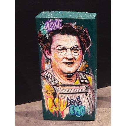 Sculpture Coluche by Sufyr | Sculpture Street art Recycled objects