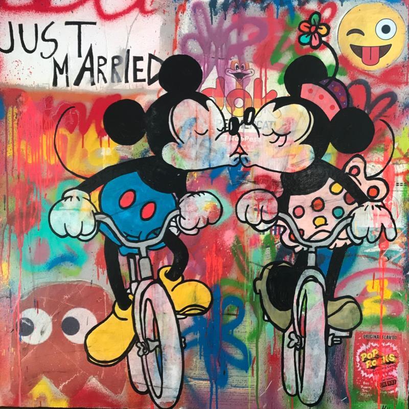 Gemälde Just married von Kikayou | Gemälde Pop-Art Pop-Ikonen Graffiti
