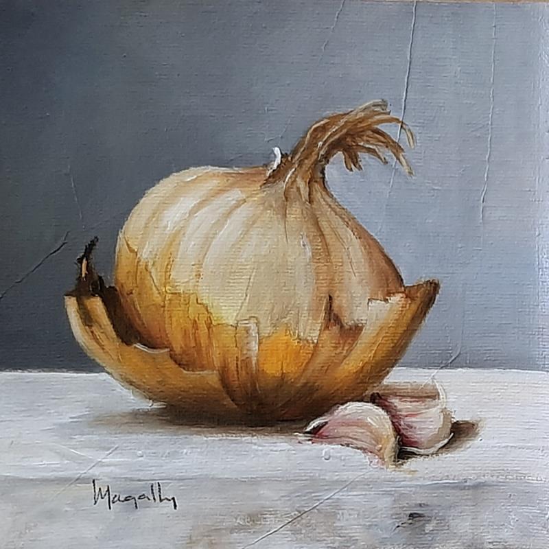 Painting Onion and Garlic by Gouveia Magaly  | Painting Figurative still-life Oil