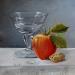 Gemälde Water, Apple, Nut von Gouveia Magaly  | Gemälde Figurativ Stillleben Öl