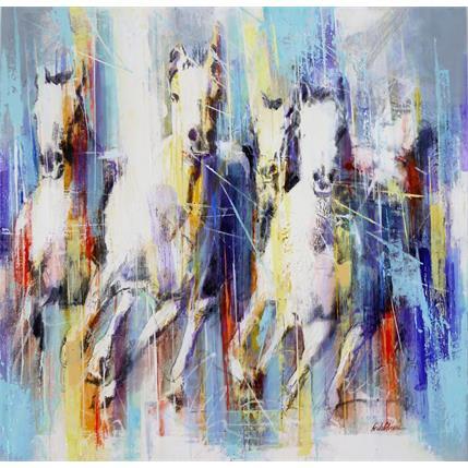 Peinture Cavalos de Sonho par Silveira Saulo | Tableau Abstrait Huile animaux