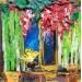 Gemälde Terrasse aux volets verts von Laura Rose | Gemälde Figurativ Urban Öl