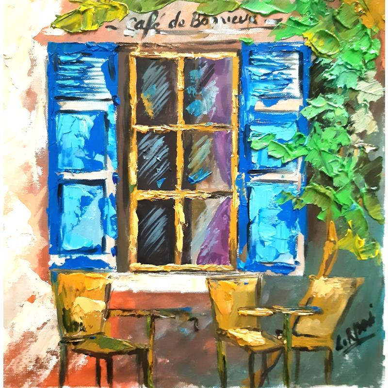 Gemälde Café de Bonnieux von Laura Rose | Gemälde Figurativ Urban Öl