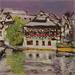 Peinture Strasbourg,  La Maison des Tanneurs n°166 par Castel Michel | Tableau Figuratif Paysages Urbain Acrylique