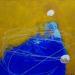Gemälde abstract A 17 blue von Wilms Hilde | Gemälde Abstrakt Minimalistisch Pappe Collage