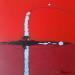 Peinture abstracct rouge C 14 par Wilms Hilde | Tableau Abstrait Minimaliste Carton Collage