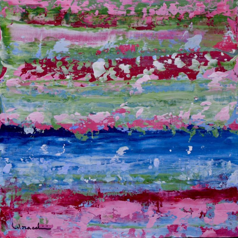 Painting V442 by Moracchini Laurence | Painting Abstract Landscapes Marine Mixed Acrylic