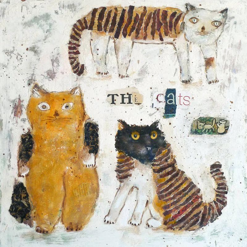 Painting The cats by De Sousa Miguel | Painting Raw art Life style