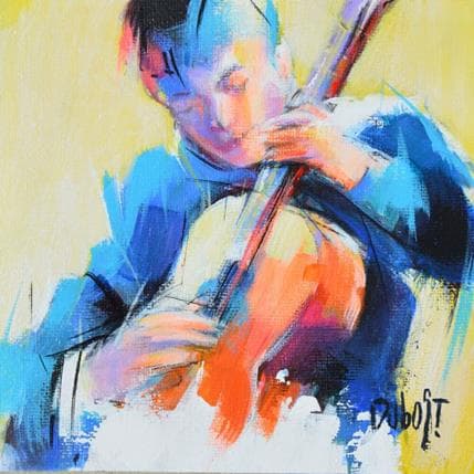 Painting A la guitare by Dubost | Painting Figurative Acrylic Life style
