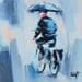 Painting Sous la pluie by Dubost | Painting Figurative Acrylic Life style