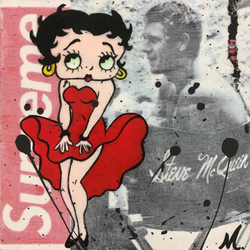 Painting Betty Boop by Marie G.  | Painting Pop-art Pop icons Wood Acrylic