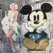 Peinture Mickey et Marilyn par Marie G.  | Tableau Pop-art Icones Pop Bois Acrylique