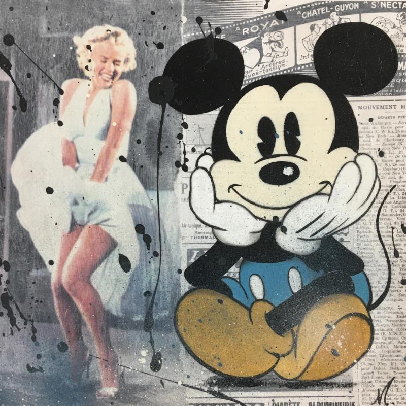 Painting Mickey et Marilyn by Marie G.  | Painting Pop-art Acrylic, Wood Pop icons