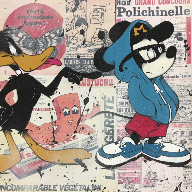 Gemälde Daffy duck et Mickey von Marie G.  | Gemälde Pop-Art Pop-Ikonen Acryl