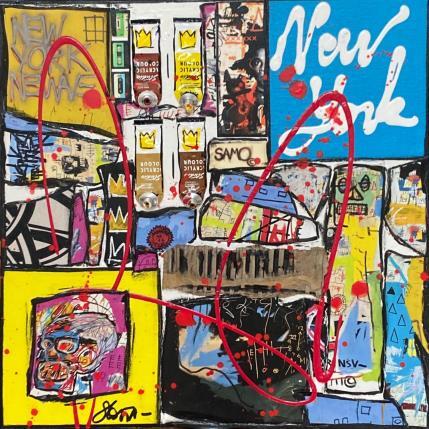 Painting Basquiat in NYC by Costa Sophie | Painting Pop art Mixed Pop icons