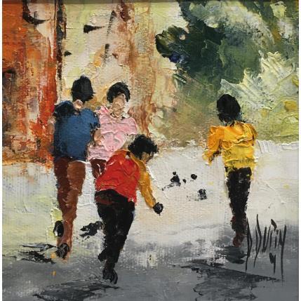 Painting La pétanque by Dupin Dominique | Painting Figurative Oil Life style