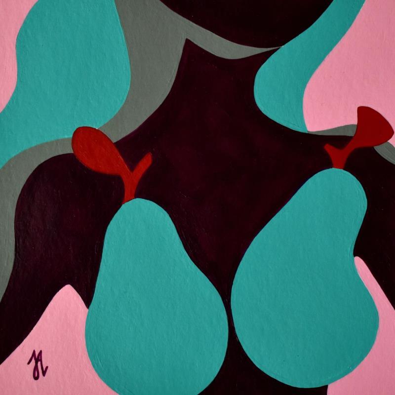 Painting Pear Season n°2 by Julie-Anne | Painting Surrealism Acrylic Nude