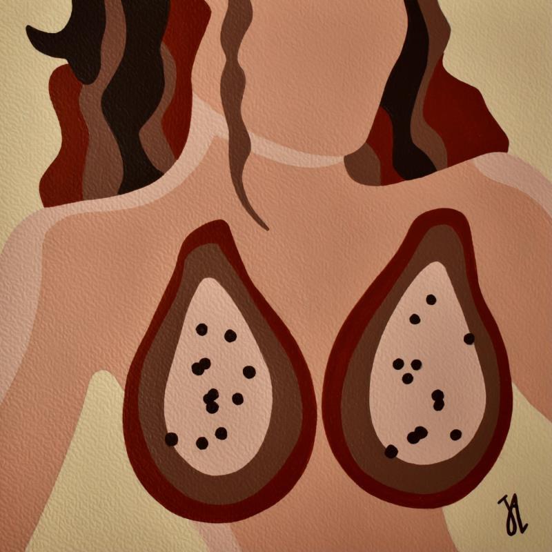Peinture Sweet as a Papaya par Julie-Anne | Tableau Surréalisme Acrylique Nu