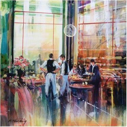 Painting La conversation by Frédéric Thiery | Painting Figurative Acrylic Life style