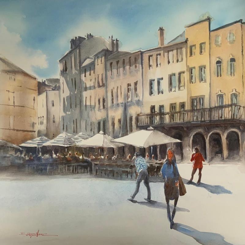 Painting Je reviendrai by Seruch Capouillez Isabelle | Painting Figurative Watercolor Urban