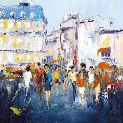 Painting Le cinéma by Dupin Dominique | Painting Figurative Oil Urban